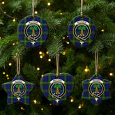 MacEwan Modern Tartan Crest Christmas Ceramic Ornament